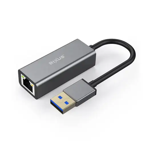 Rixus RXEA02 – Adaptateur réseau USB-A 3.0 vers RJ45 Gigabit Gris – Image 2