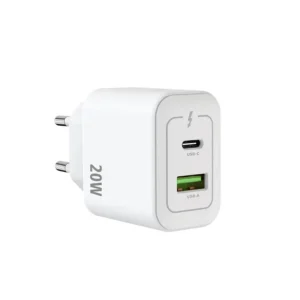 Rixus RXHC20 – Chargeur secteur USB-C + USB-A 20W Blanc