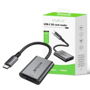 Rixus RXCR01 – Lecteur de cartes USB-C vers SD / TF Gris sidéral