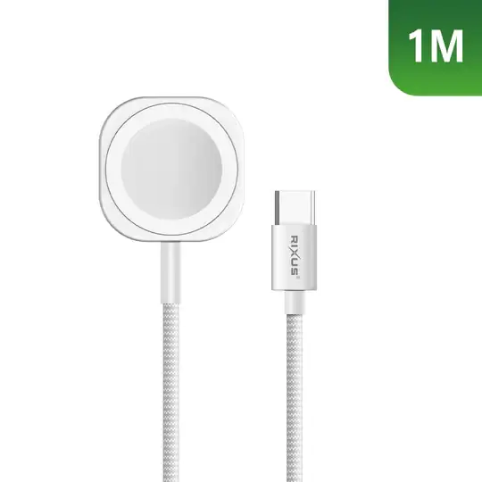 Rixus RXUC19 – Câble de charge rapide magnétique pour montre 1 m Blanc – Image 2