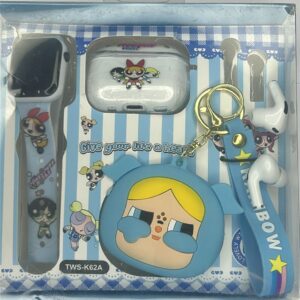 Coffret Montre ConnectĂ©e Enfant + Ăcouteurs TWS K62A â Bleu