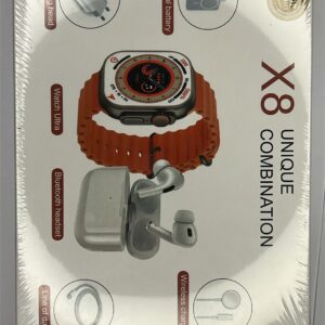 X8 â Kit CombinĂ© Montre ConnectĂ©e, Ăcouteurs Bluetooth et Accessoires de Recharge