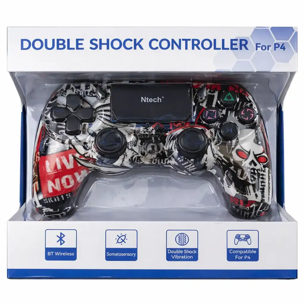 Ntech - Manette sans fil Double Shock Controller compatible P4 motif graffiti