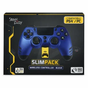 Steelplay - Manette sans fil Slim Pack Bleue compatible PS4 / PC