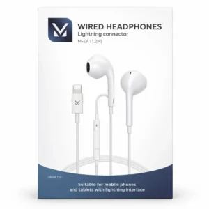 M - Écouteurs Filaires Lightning avec Micro et Commande 1.2M Blanc