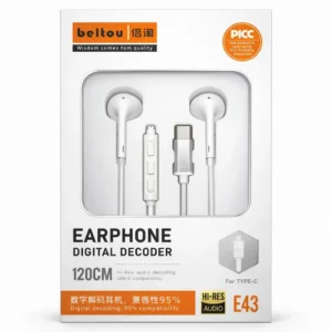 Beltou - Écouteurs filaires USB-C E43 avec micro Blanc