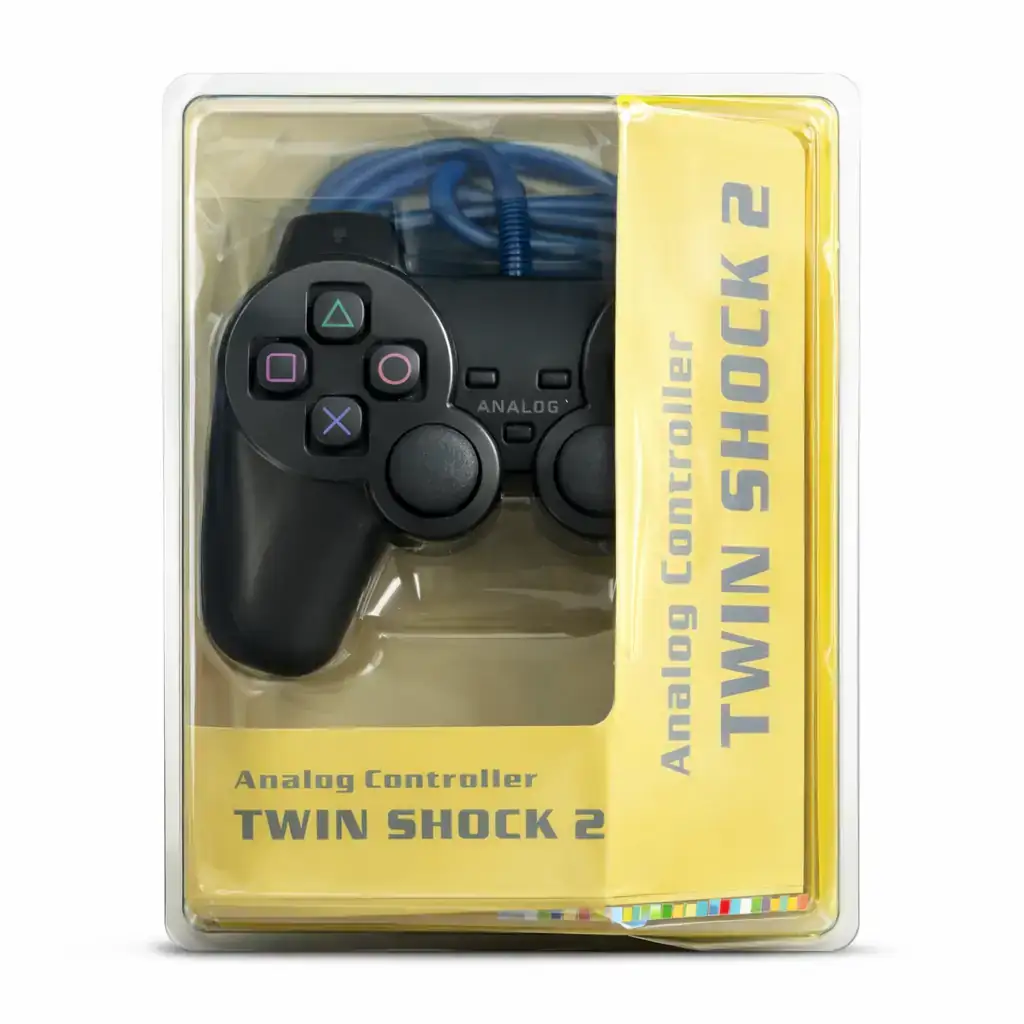 Compatible Manette filaire analogique Twin Shock 2 noire PS2