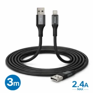 EISENZ - Câble Lightning 3 m 2.4A Noir
