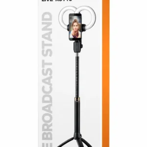 NEON - Perche selfie trépied avec anneaux lumineux Live-K9 Pro 1700 mm