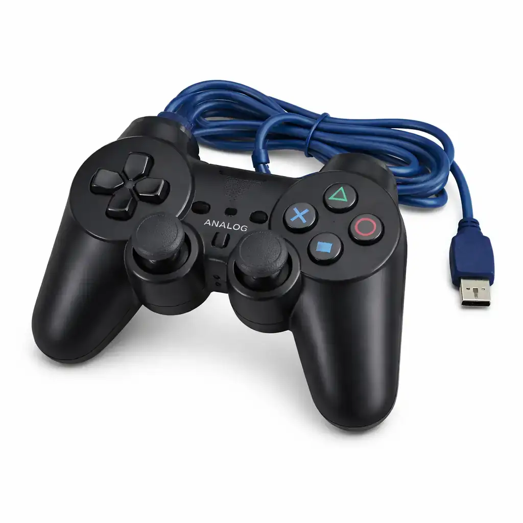 Compatible Manette filaire analogique Twin Shock 2 noire PS2 – Image 2