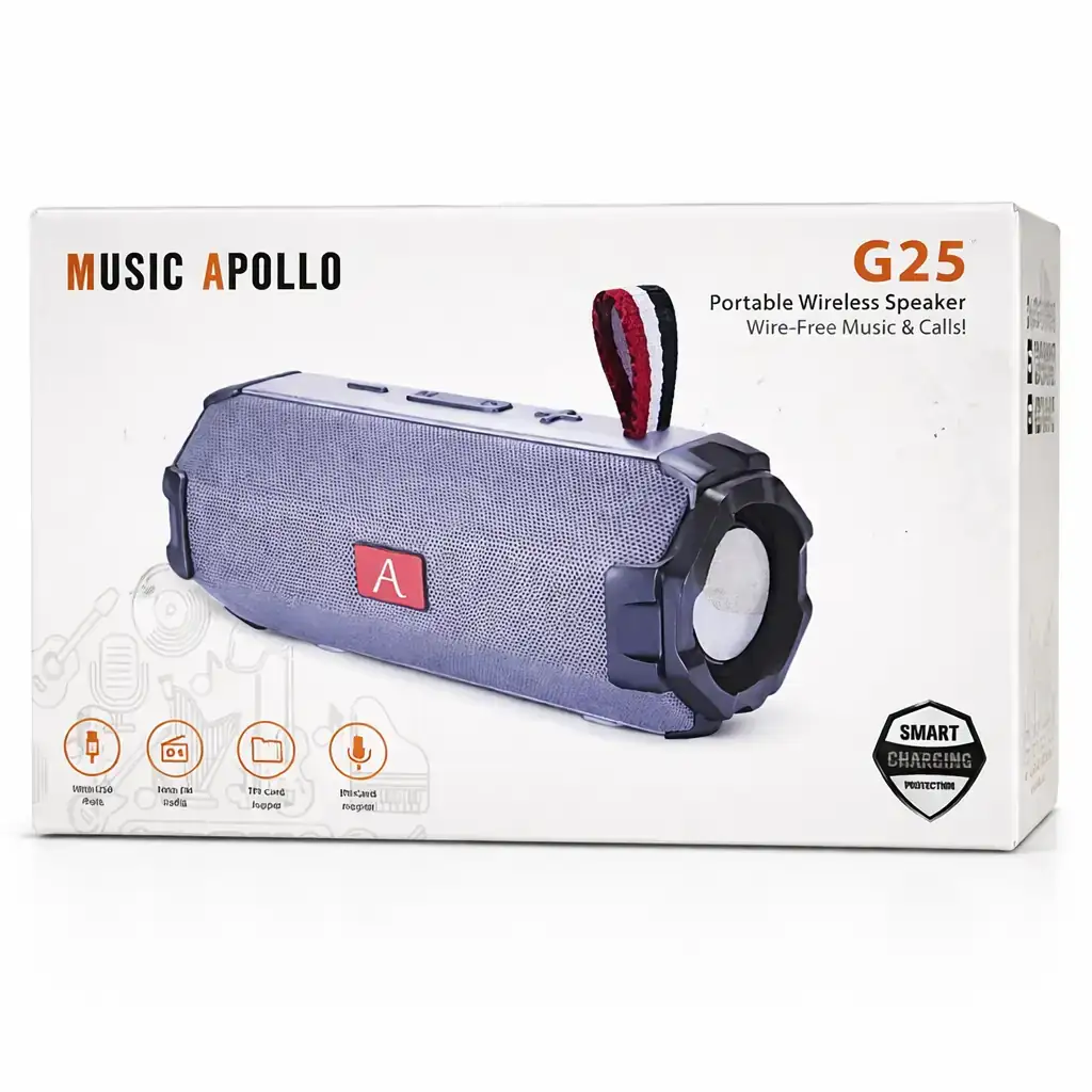 Music Apollo - Enceinte sans fil portable G25 Bleue – Image 2
